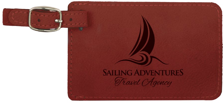 Engraved Leatherette Luggage Tag - Rose