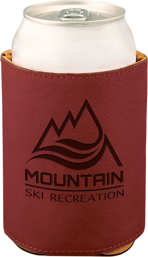 Engraved Leatherette Beverage Holder - Rose