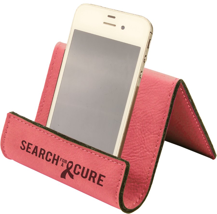 Engraved Leatherette Holder Easel - Pink