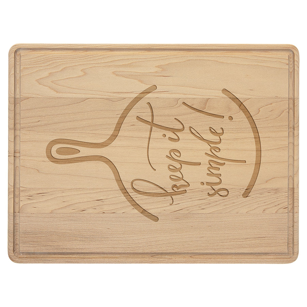 Engraved Maple Cutting Board with Drip Ring - 11 1/2 x 8 3/4 in