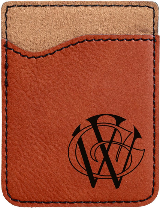 Engraved Leatherette Phone Wallet - Rawhide