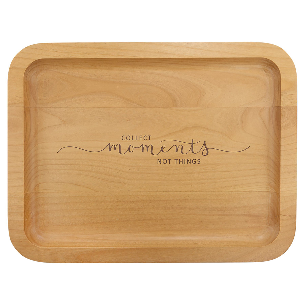 Engraved Alder Tray with Recessed Center