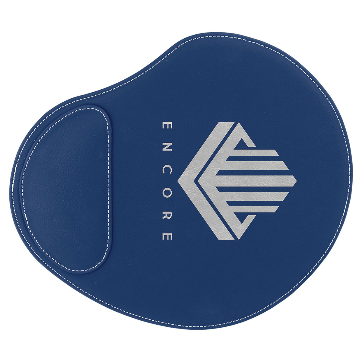 Engraved Leatherette Mouse Pad - Blue/Silver