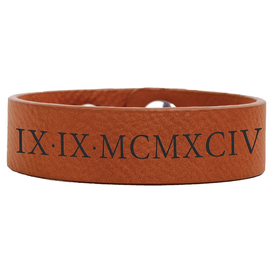 Engraved Leatherette Youth Cuff Bracelet - Rawhide