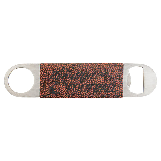 Engraved Football Leatherette Bottle Opener
