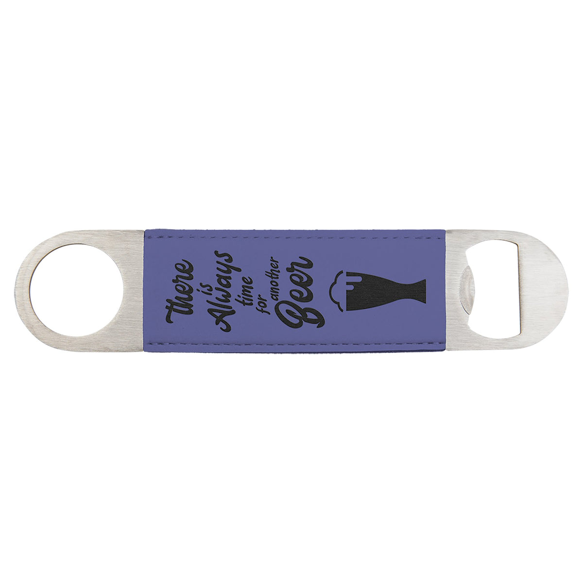 Engraved Leatherette Bottle Opener - Purple