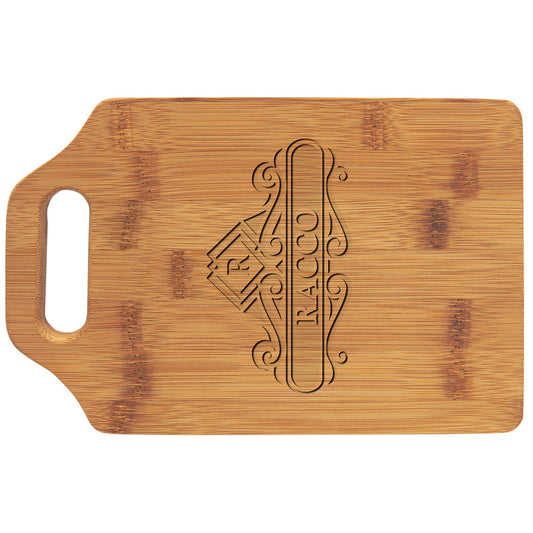 Engraved Bamboo Cutting Board with Handle - 9 x 6 in