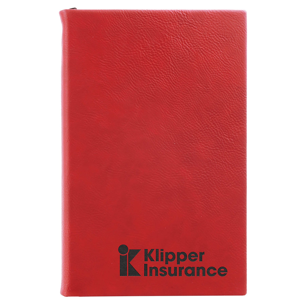 Engraved Leatherette Journal with Lined Notepad - Red / 5 1/4 x 8 1/4 in