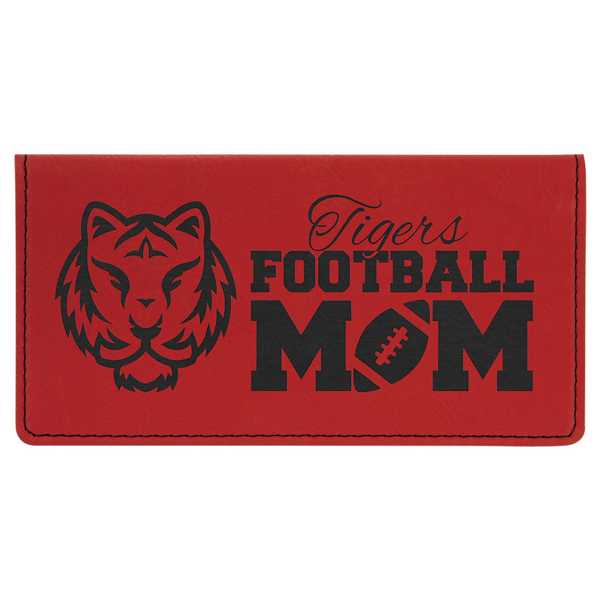 Engraved Leatherette Checkbook Cover - Red