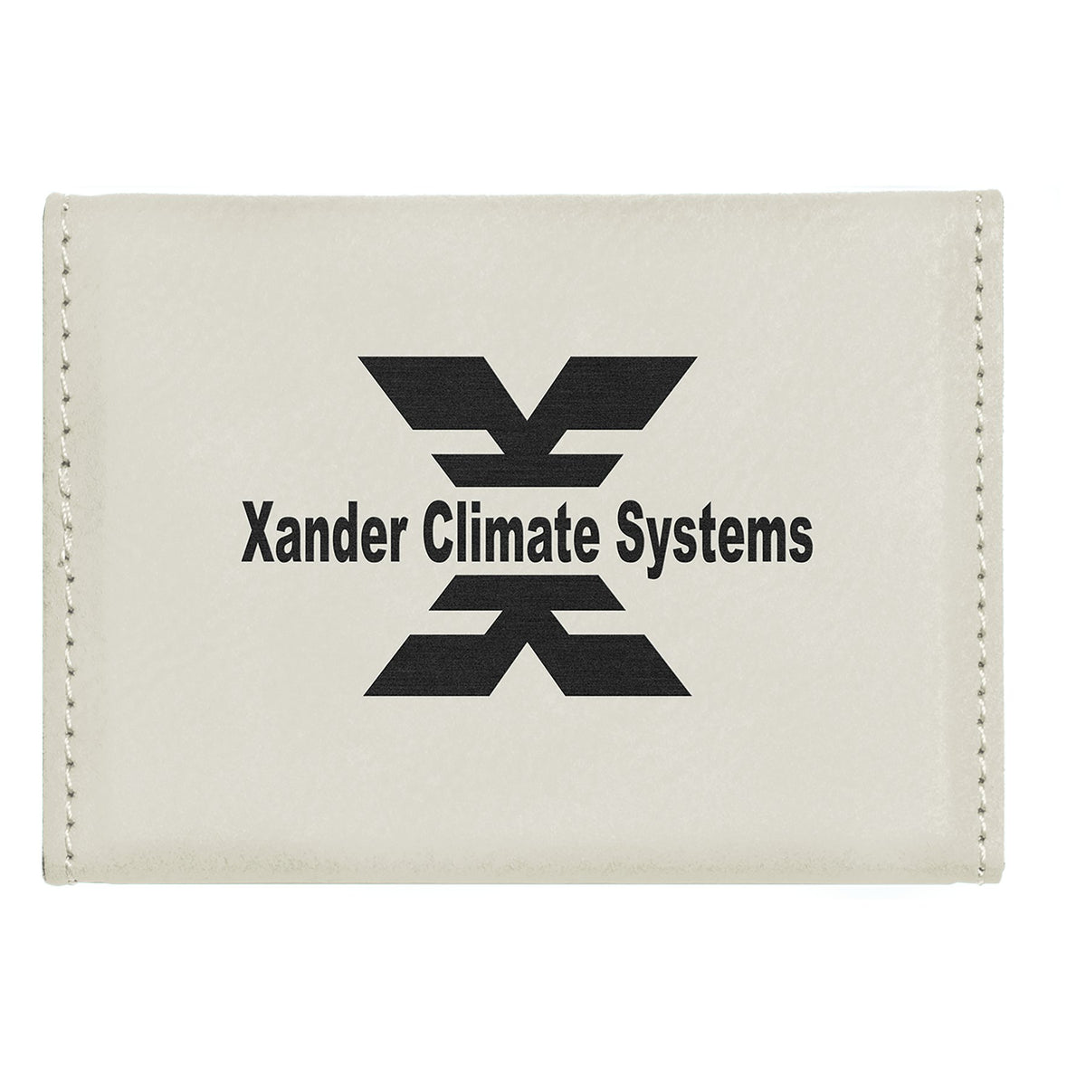 Engraved Leatherette Hard Business Card Holder - White