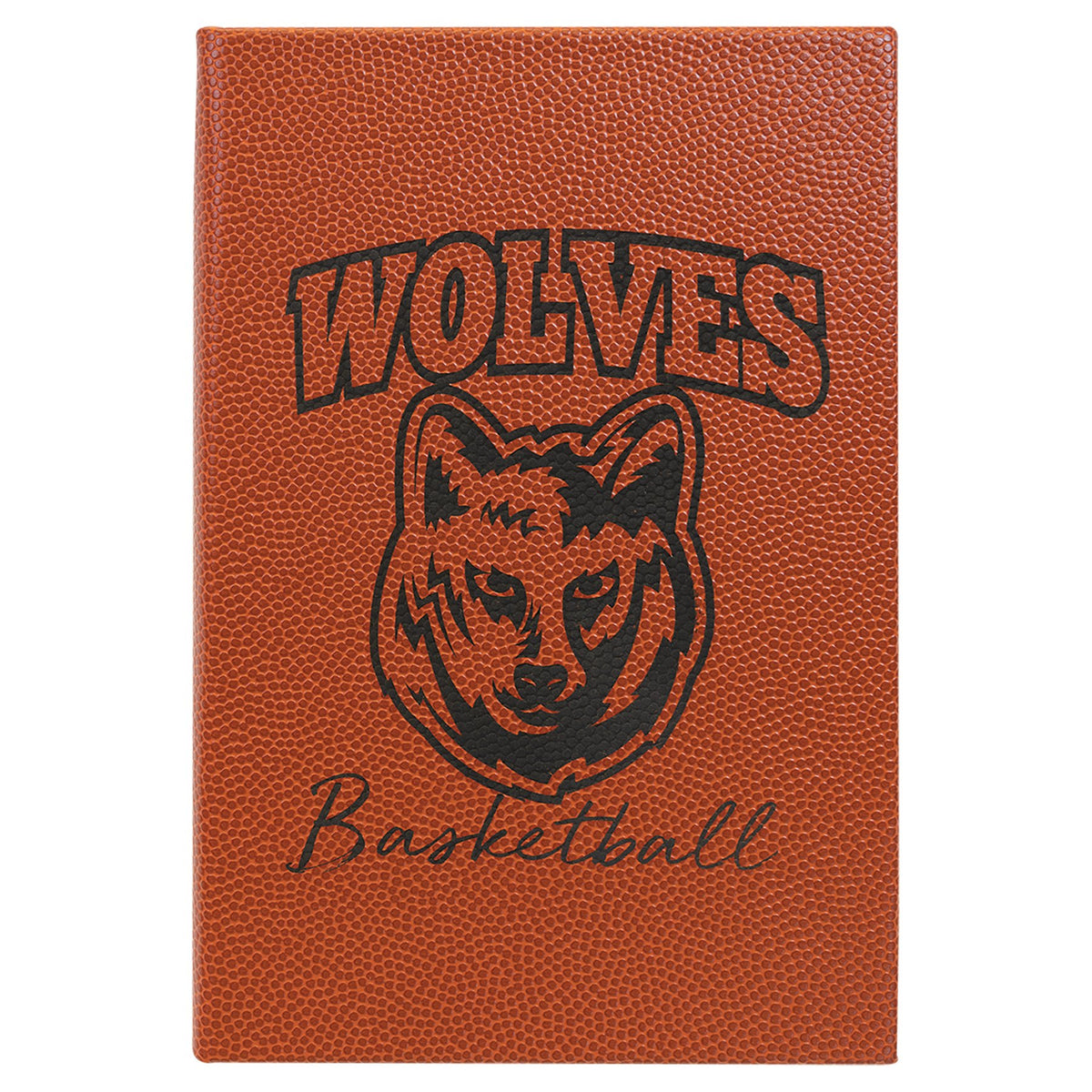 Engraved Basketball Leatherette Journal with Lined Notepad