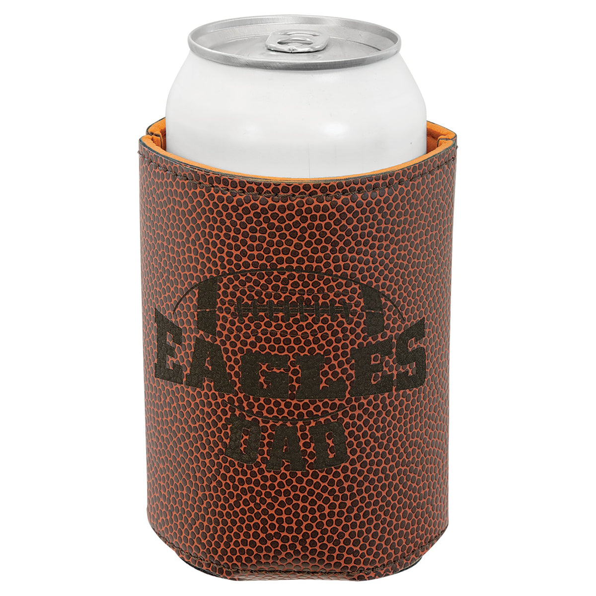 Engraved Football Leatherette Beverage Holder
