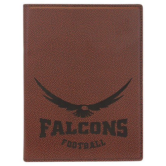 Engraved Football Leatherette Portfolio with Notepad