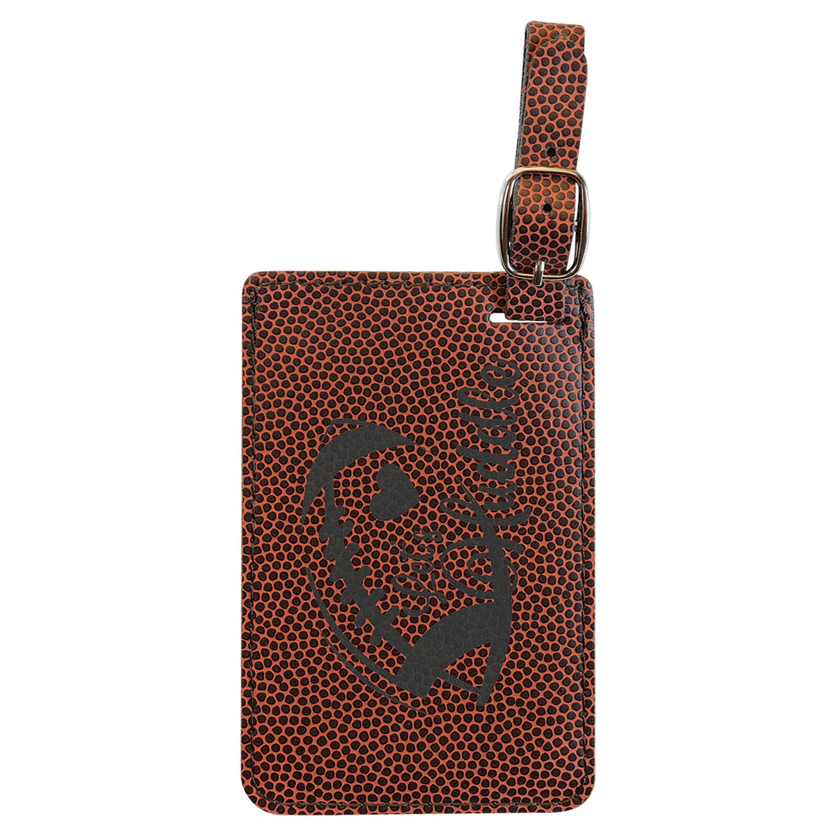 Engraved Football Leatherette Luggage Tag