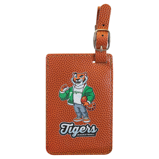 Engraved Basketball Leatherette Luggage Tag