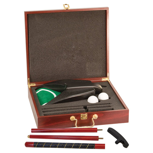 Engraved Rosewood Finish Executive Golf Set