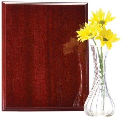 Engraved High Gloss Mahogany Finish Plaque - 8 x 10 in