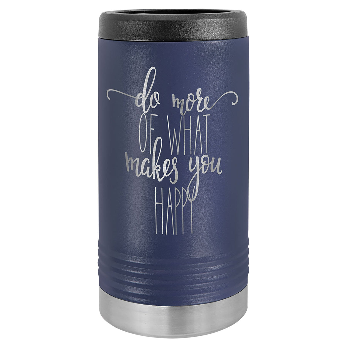 Engraved Polar Camel Slim Beverage Holder - Navy Blue