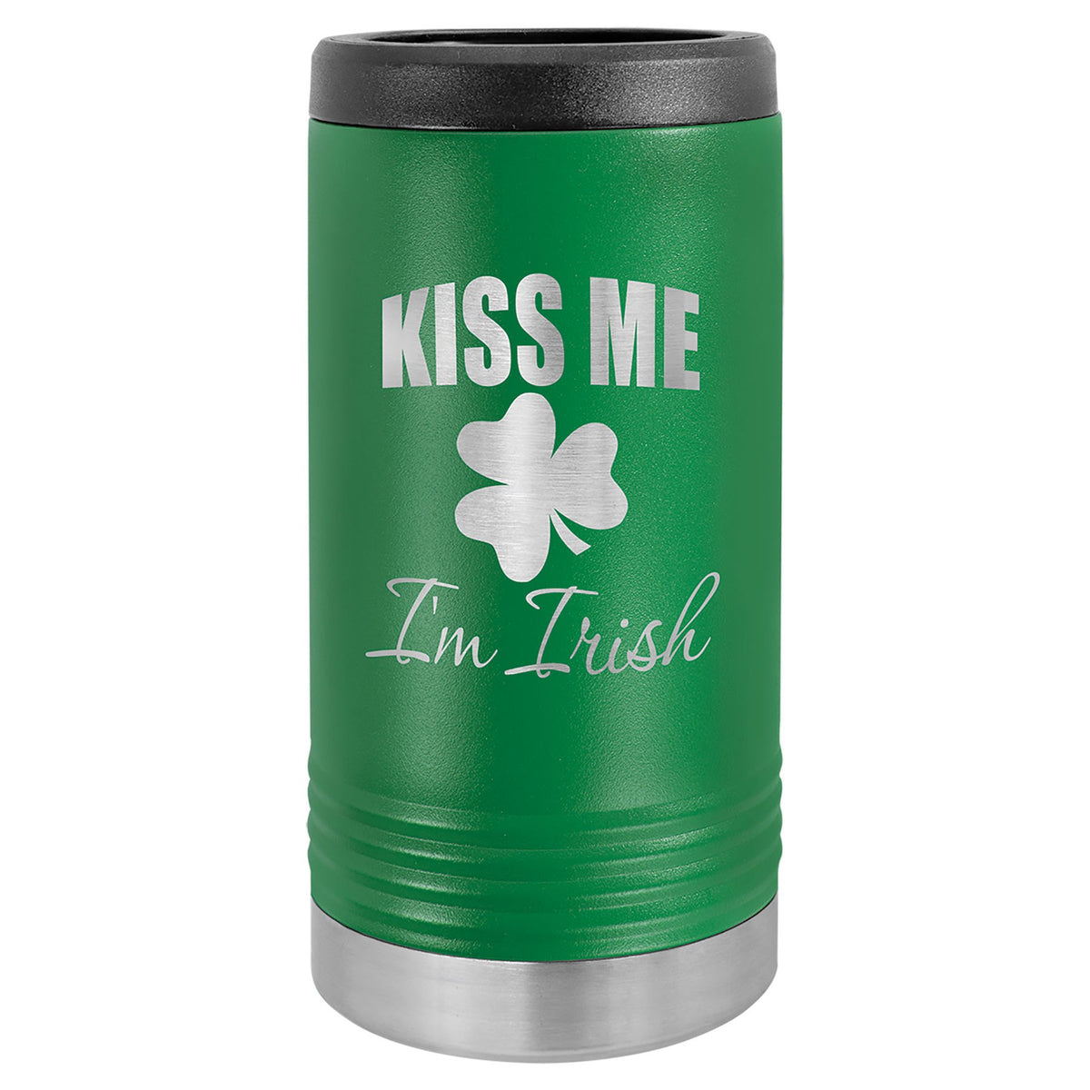 Engraved Polar Camel Slim Beverage Holder - Green