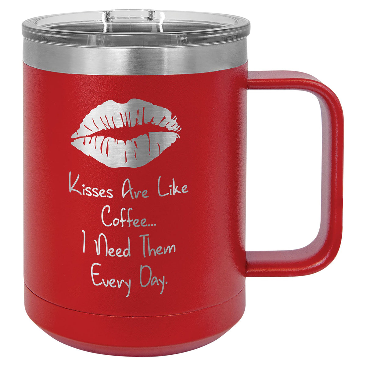 Engraved Polar Camel 15 oz Vacuum Insulated Mug with Slider Lid - Red