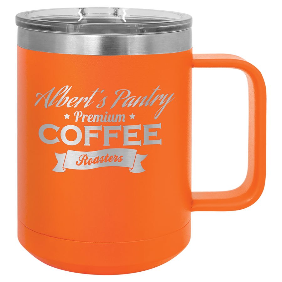 Engraved Polar Camel 15 oz Vacuum Insulated Mug with Slider Lid - Orange