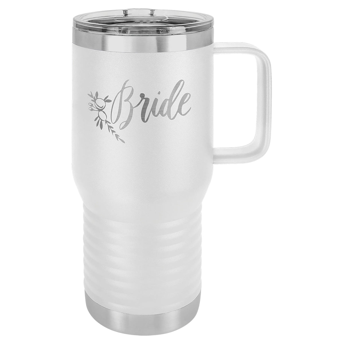 Engraved Polar Camel 20 oz Vacuum Insulated Travel Mug with Slider Lid - White
