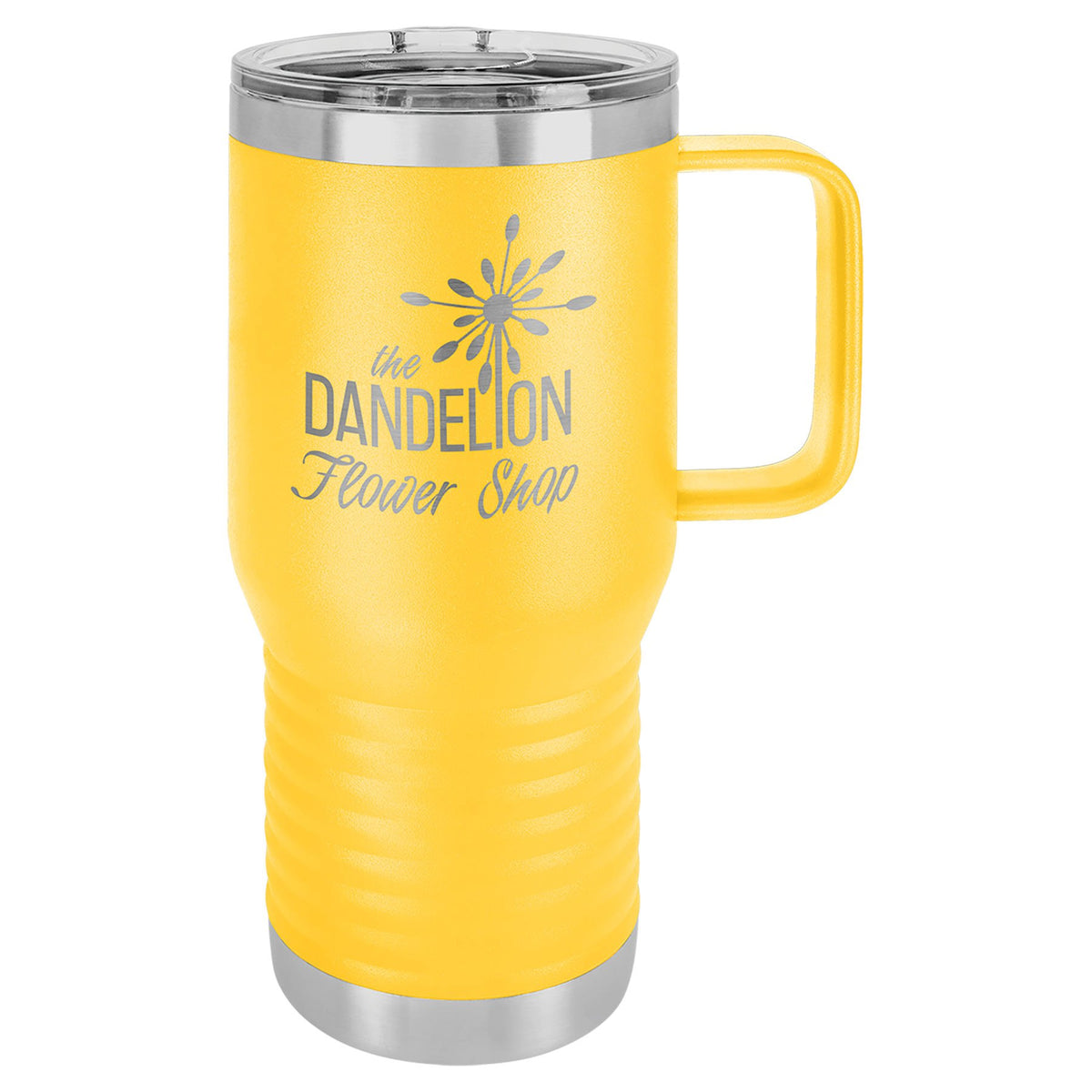 Engraved Polar Camel 20 oz Vacuum Insulated Travel Mug with Slider Lid - Yellow