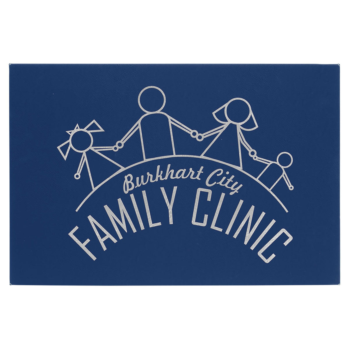 Engraved Leatherette Wall Decor with Sawtooth Hanger - Blue/Silver / 12 x 18 in