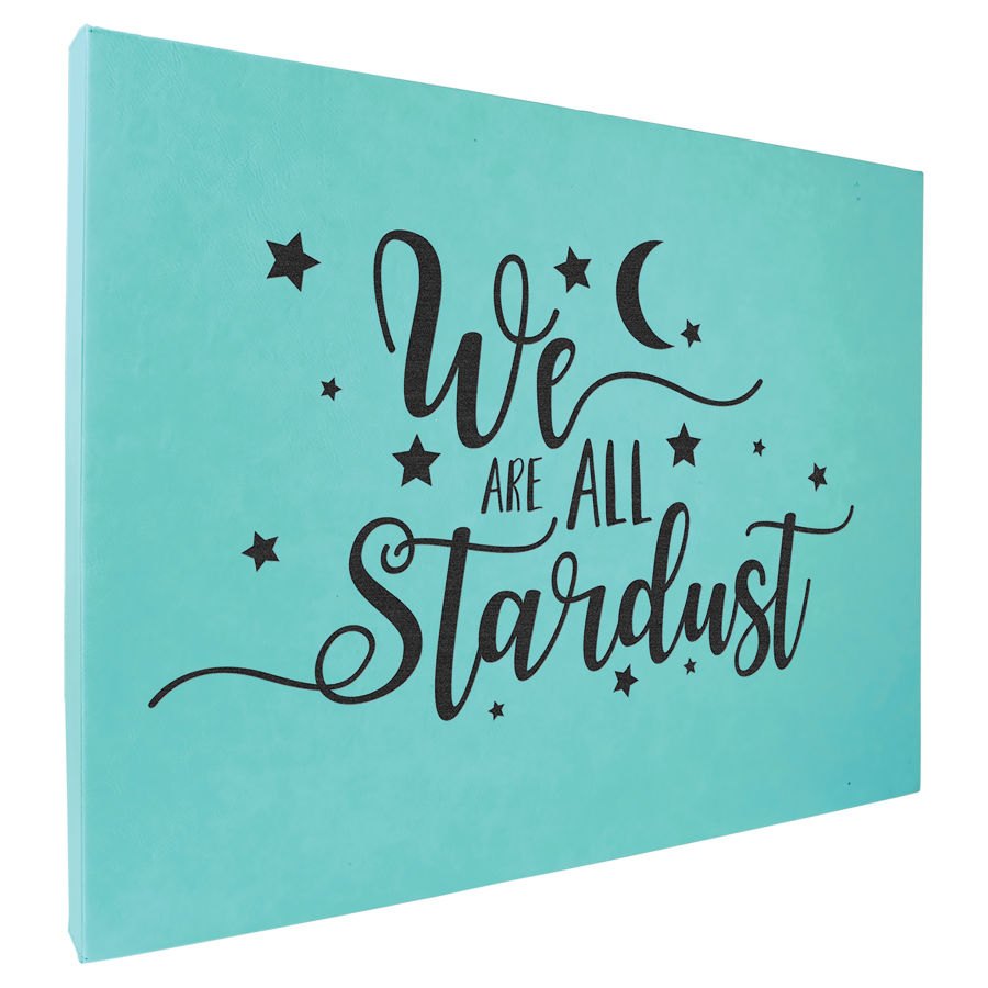 Engraved Leatherette Wall Decor with Sawtooth Hanger - Teal / 16 x 20 in