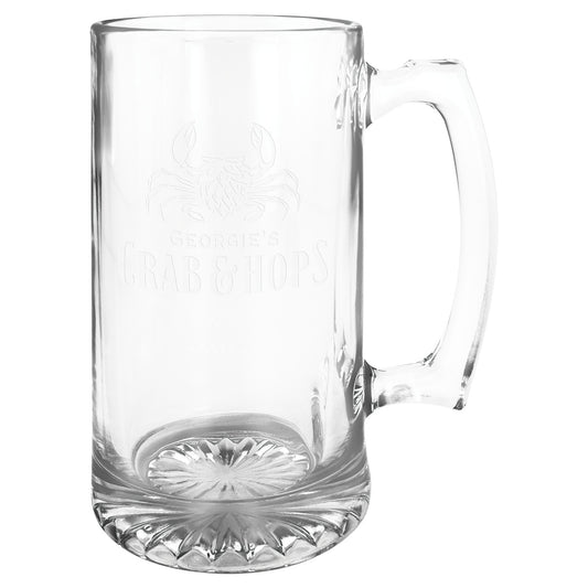 Engraved Libbey 25 oz Glass Sport Mug with Handle