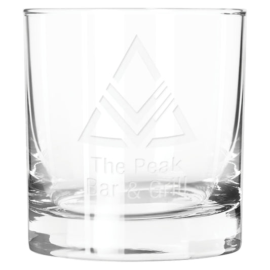 Engraved Libbey 11 oz Heavy Base Rocks Glass