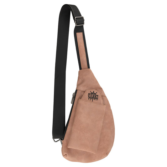 Engraved Creekside Leatherette Crescent Bag - Blush