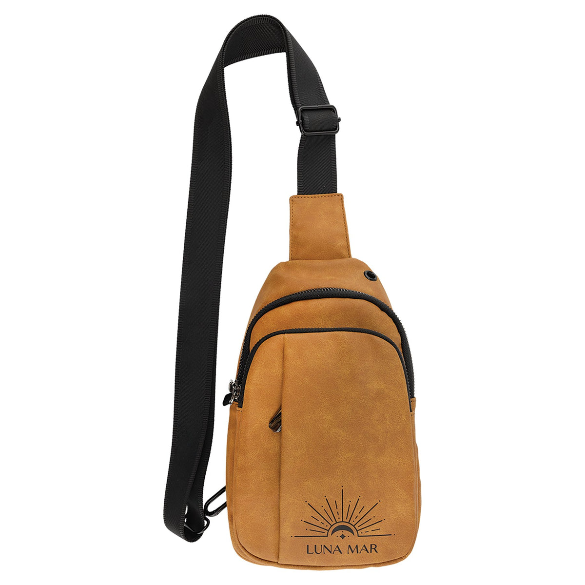 Engraved Creekside Leatherette Explorer Bag - Light Brown