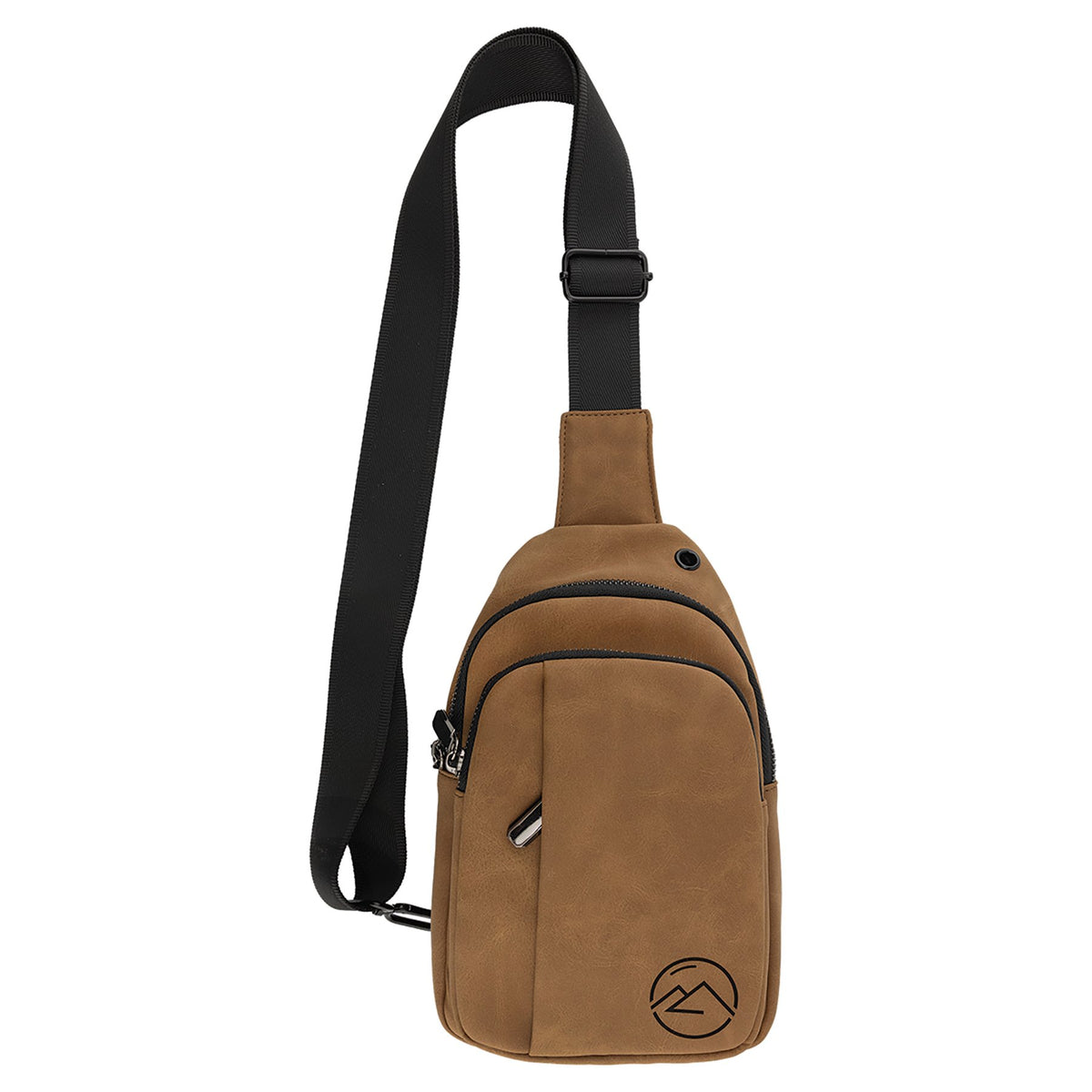 Engraved Creekside Leatherette Explorer Bag - Medium Brown