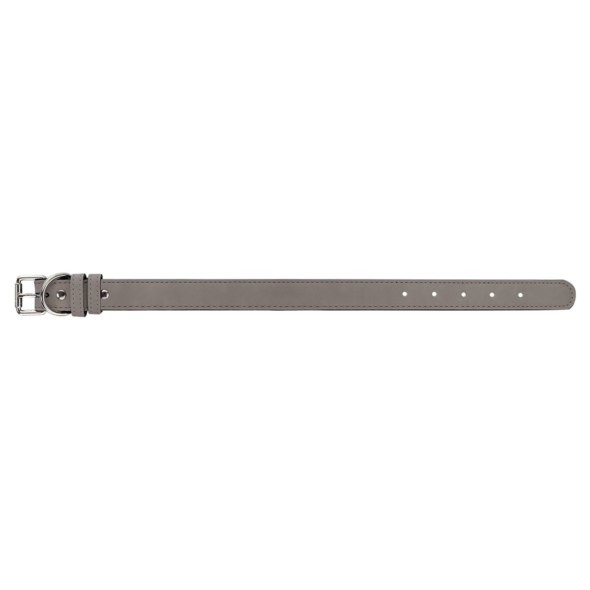 Engraved Leatherette Dog Collar - Gray / Medium (19 x 1 in)