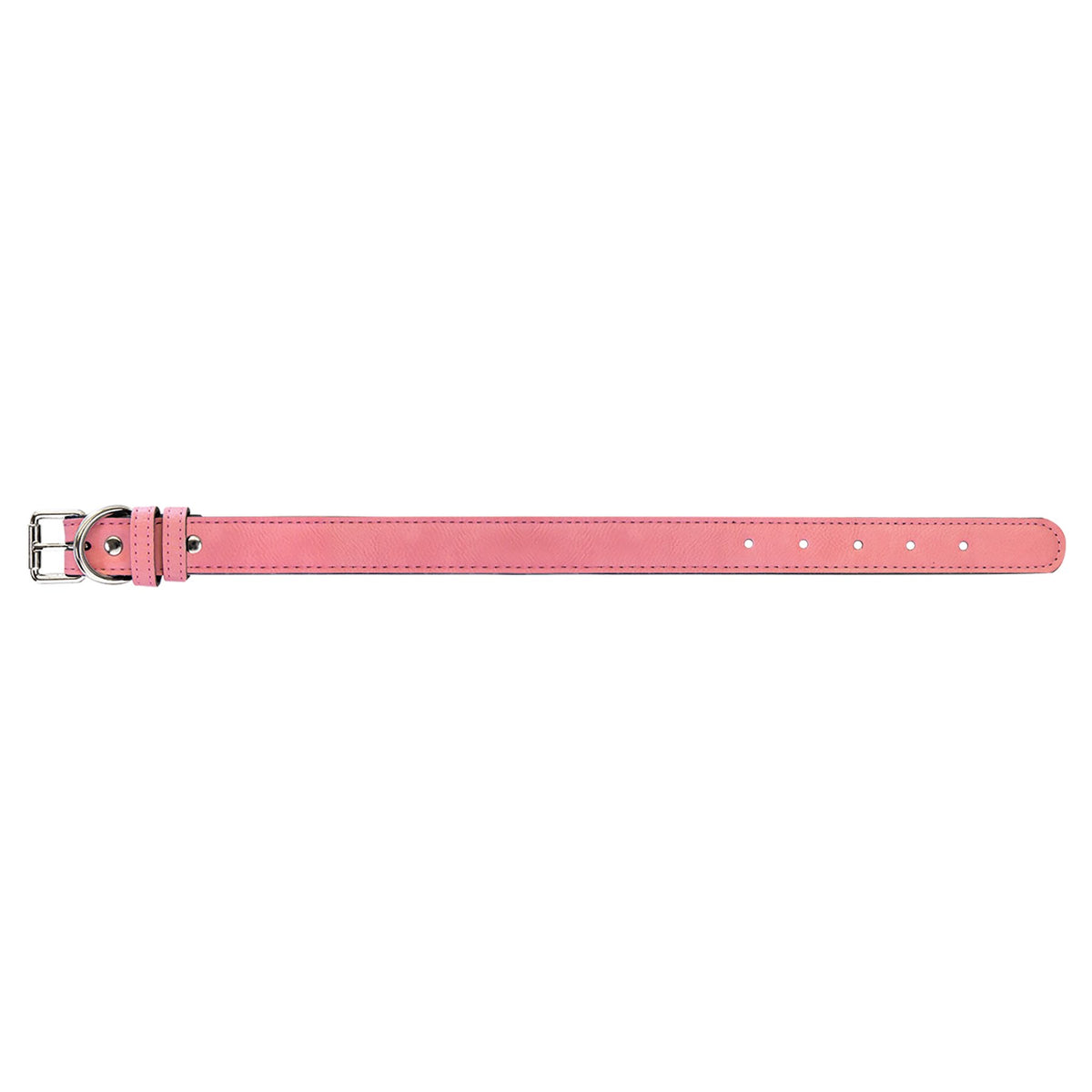 Engraved Leatherette Dog Collar - Pink / Medium (19 x 1 in)