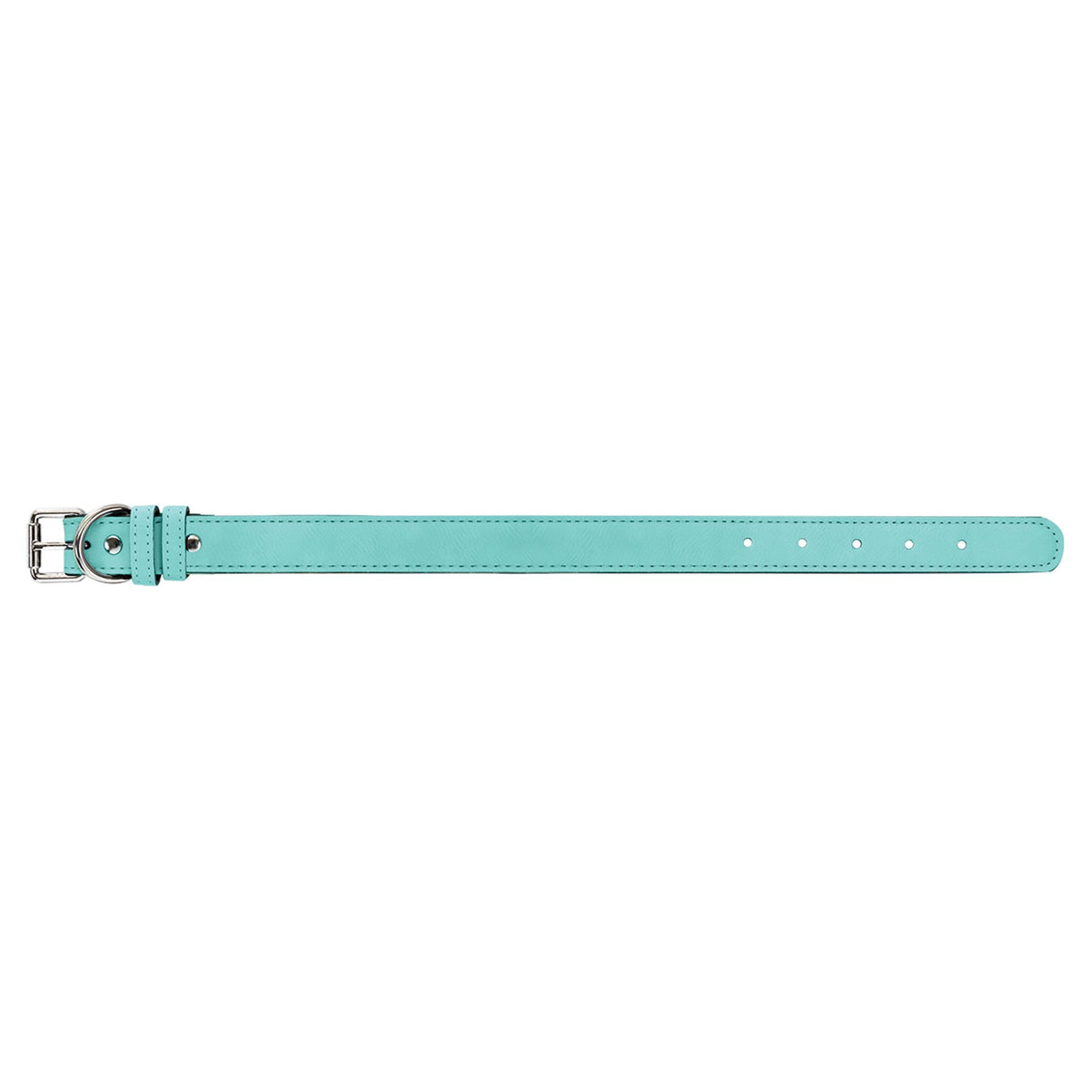 Engraved Leatherette Dog Collar - Teal / Medium (19 x 1 in)