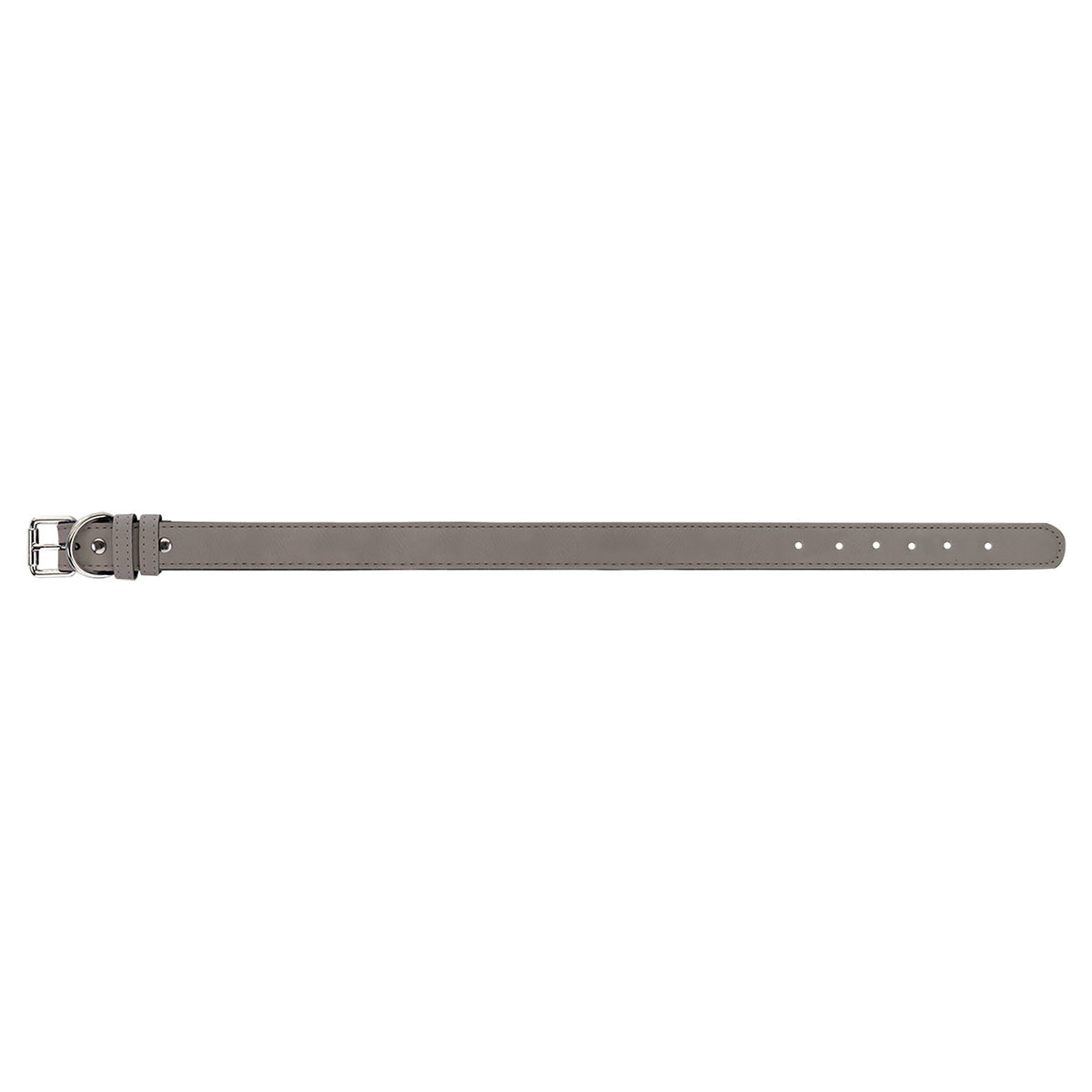 Engraved Leatherette Dog Collar - Gray / Extra Large (27 x 1 1/4 in)