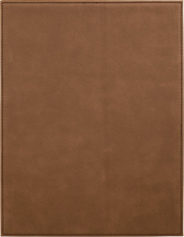 Engraved Leatherette Plaque - Dark Brown / 9 x 12 in