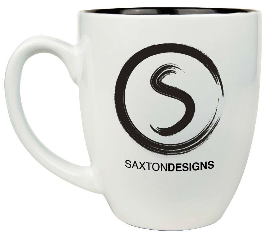 Engraved 16 oz Ceramic Bistro Mug - White