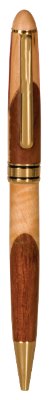 Engraved Wide Maple and Rosewood Pen