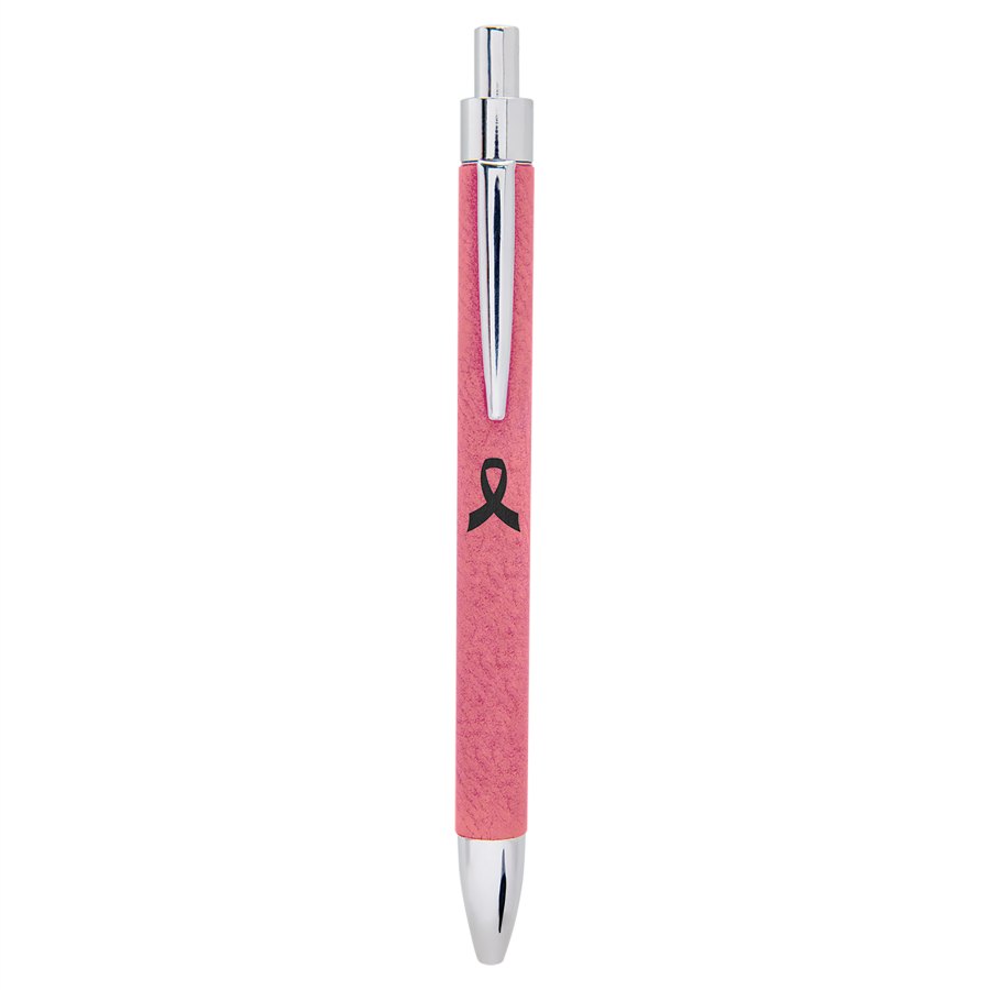 Engraved Leatherette Pen - Pink