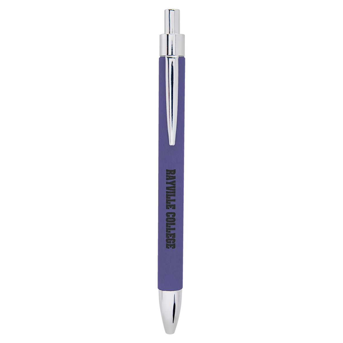 Engraved Leatherette Pen - Purple