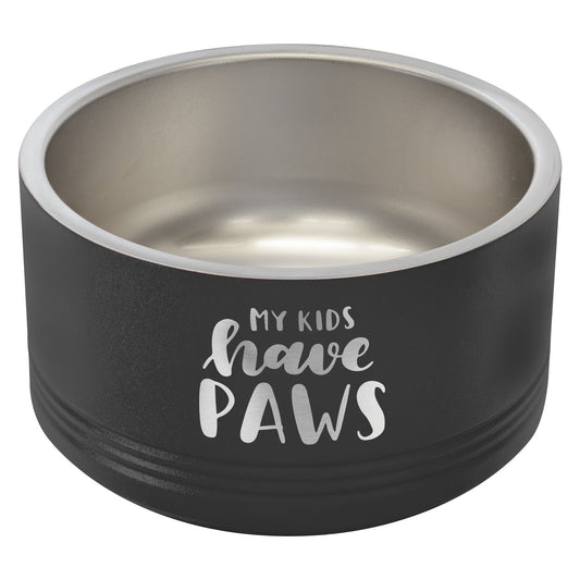 Engraved Polar Camel Pet Bowl - Black / Small (18 oz)