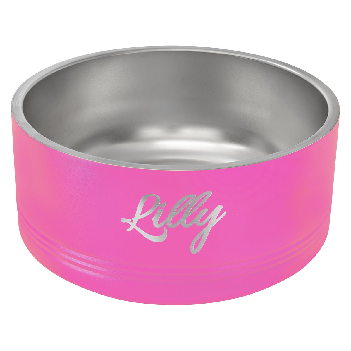 Engraved Polar Camel Pet Bowl - Pink / Large (64 oz)