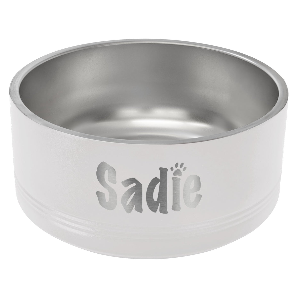 Engraved Polar Camel Pet Bowl - White / Large (64 oz)