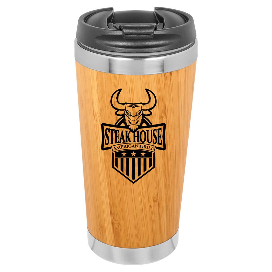 Engraved Bamboo Stainless Steel Tumbler