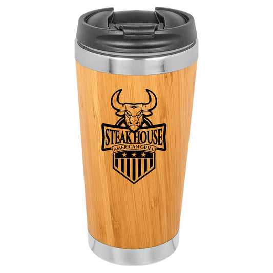 Engraved Bamboo Stainless Steel Tumbler