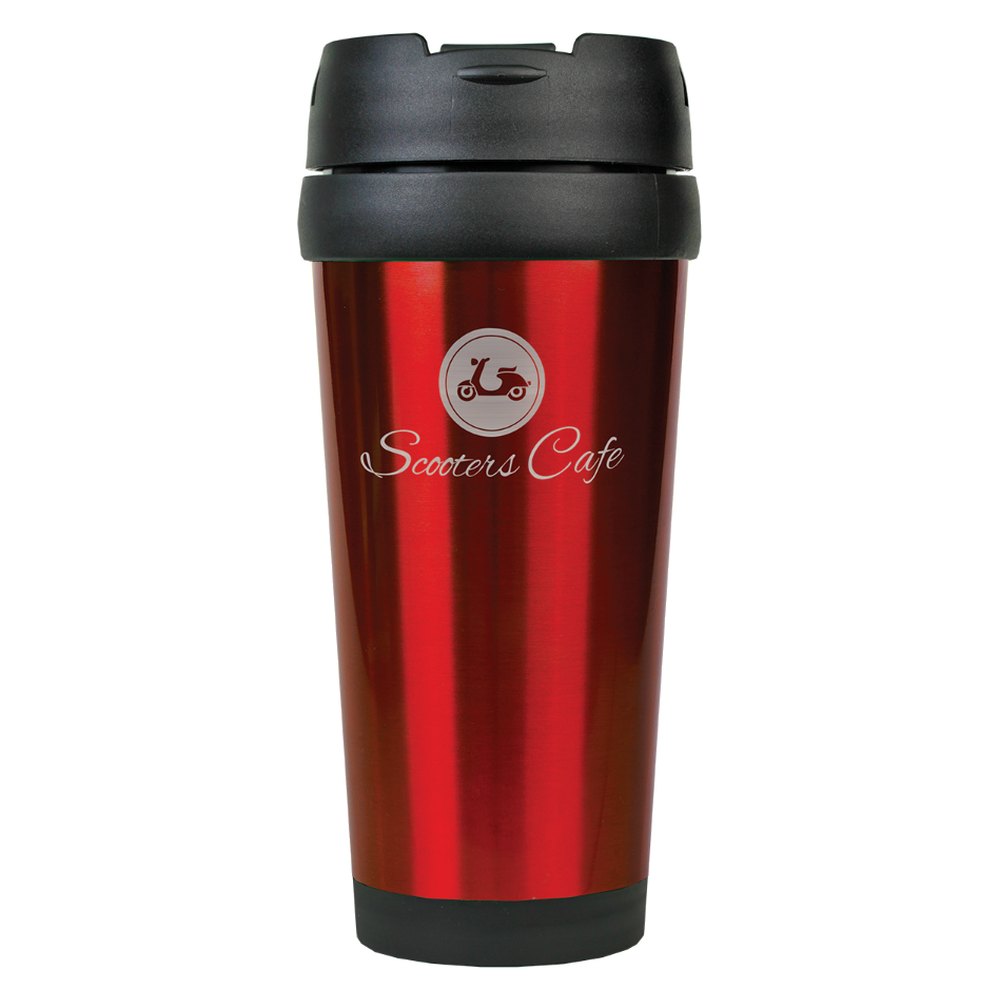 Engraved 16 oz Stainless Steel Travel Mug - Red
