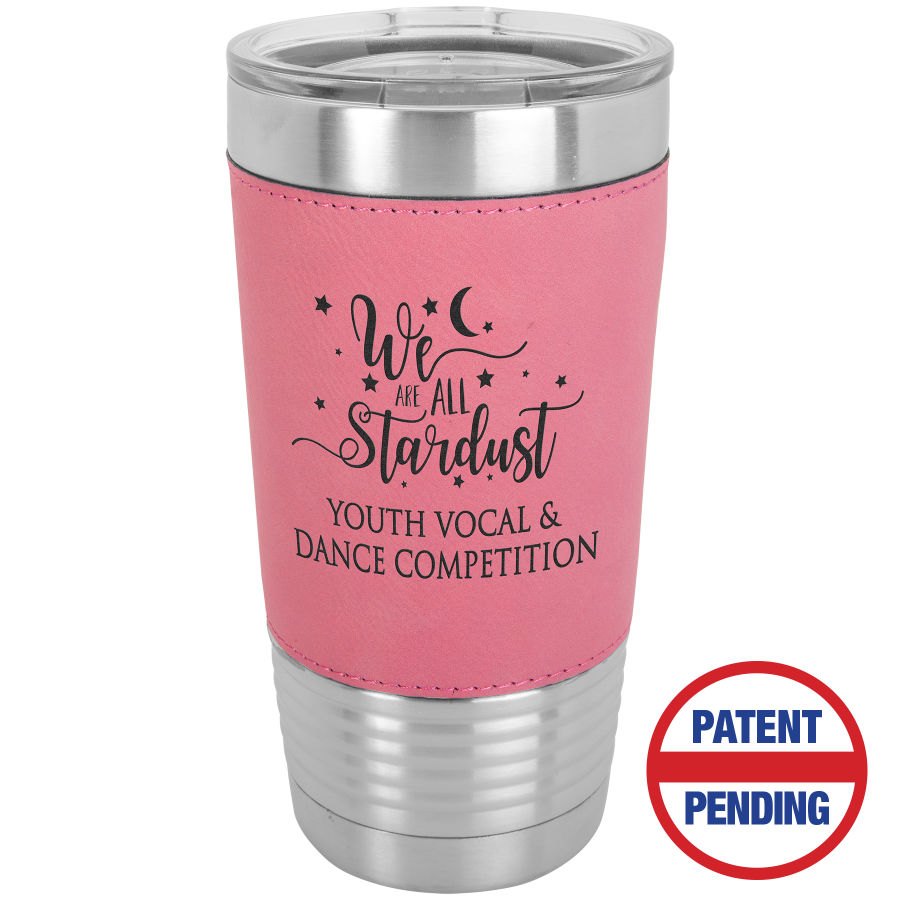 Engraved Polar Camel Leatherette Grip Tumbler with Standard Lid - Pink